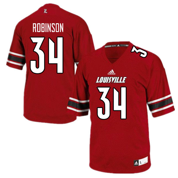 Men #34 Robert Robinson Louisville Cardinals College Football Jerseys Sale-Red - Click Image to Close